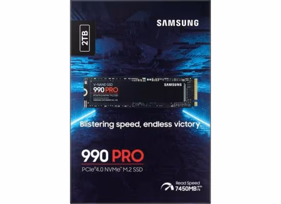Samsung 990 PRO 2TB PCIe 4.0 NVMe M.2 SSD - 7450/6900 MB/s