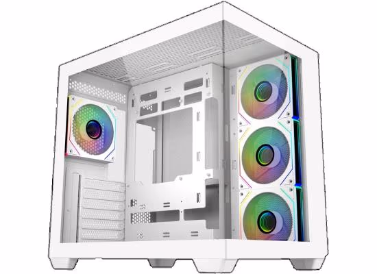 Cooler Master Elite 681 White ATX ARGB Mid Tower Dual Chamber Fish Tank