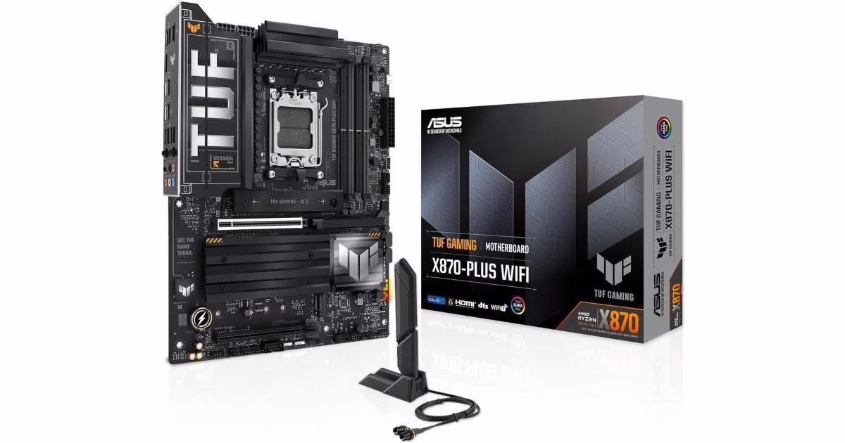 ASUS TUF GAMING X870-PLUS WIFI (Wi-Fi 7) AMD RYZEN 7000 8000 9000 Series AM5/DDR5/PCIe 5.0/4xM.2 - ATX Gaming MotherBoard