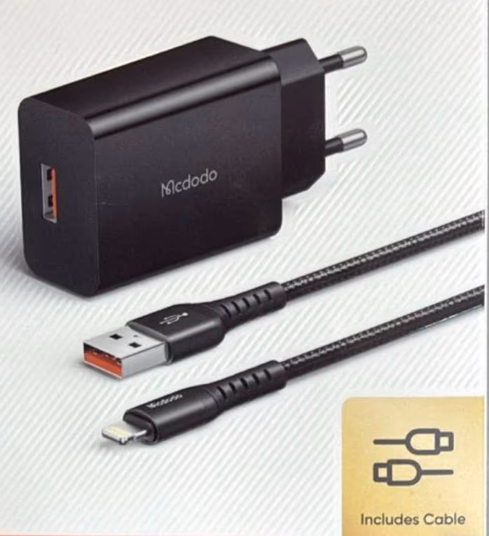 Mcdodo 18W Quick Charger with USB to Lightning Cable