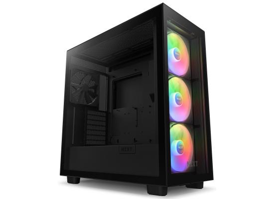 NZXT H7 Elite 2023 ATX Tempered Glass Mid Tower Matte Black 3x 140mm RGB Fans